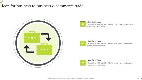 Icon For Business To Business E Commerce Trade Slides PDF