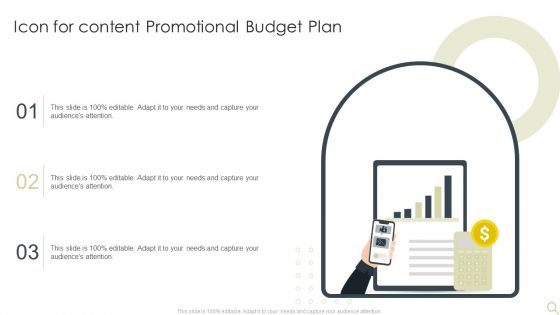 Icon For Content Promotional Budget Plan Summary PDF