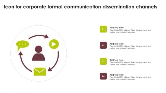 Icon For Corporate Formal Communication Dissemination Channels Mockup PDF