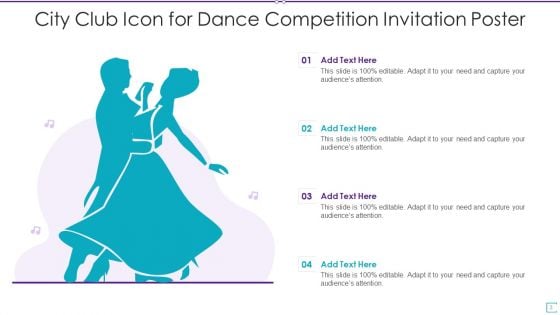Icon For Dance Competition Ppt PowerPoint Presentation Complete Deck With Slides