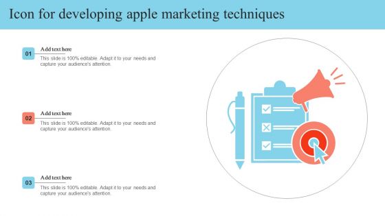 Icon For Developing Apple Marketing Techniques Designs PDF