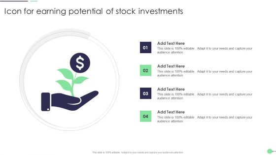 Icon For Earning Potential Of Stock Investments Demonstration PDF