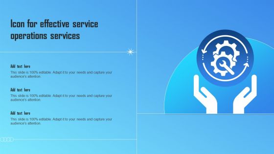 Icon For Effective Service Operations Services Portrait PDF