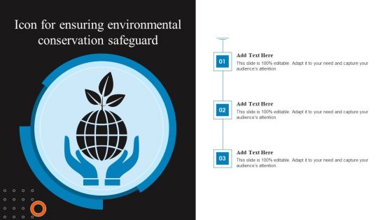 Icon For Ensuring Environmental Conservation Safeguard Template PDF