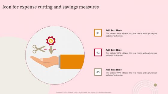 Icon For Expense Cutting And Savings Measures Information PDF