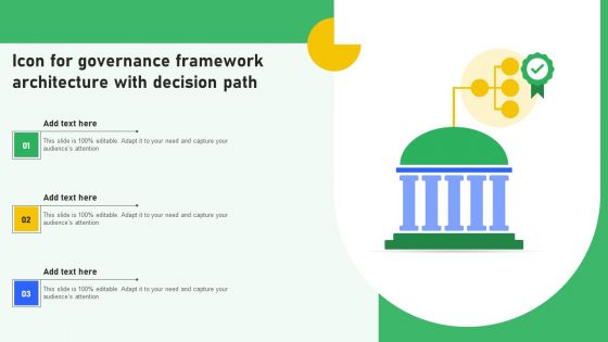 Icon For Governance Framework Architecture With Decision Path Inspiration PDF