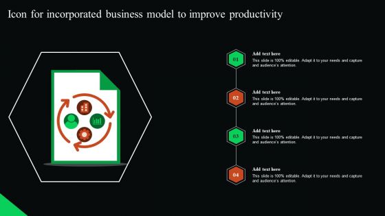 Icon For Incorporated Business Model To Improve Productivity Ideas PDF