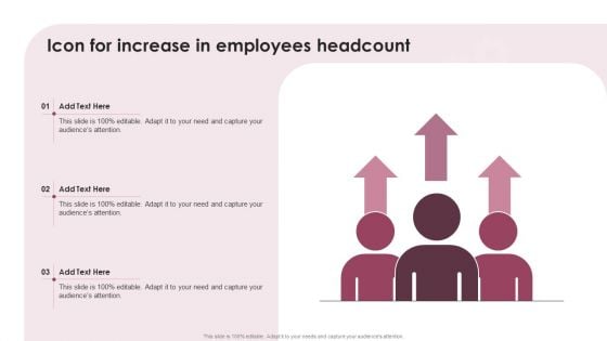 Icon For Increase In Employees Headcount Ppt File Backgrounds PDF