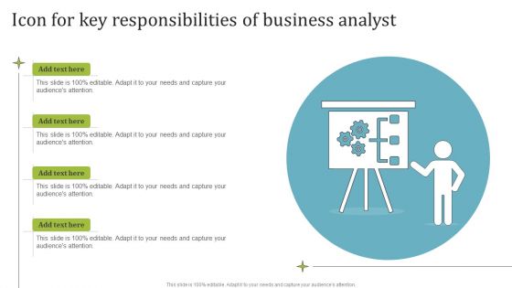 Icon For Key Responsibilities Of Business Analyst Structure PDF