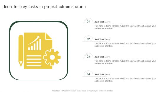 Icon For Key Tasks In Project Administration Ppt PowerPoint Presentation Professional Visual Aids PDF