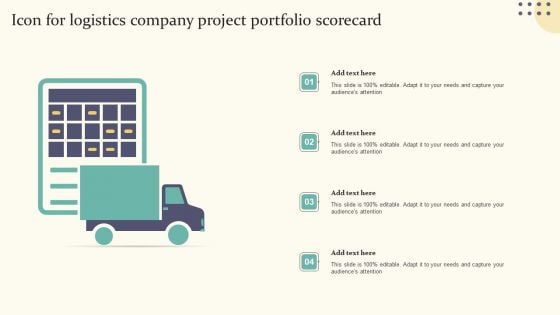 Icon For Logistics Company Project Portfolio Scorecard Download PDF Icon For Logistics Company Project Portfolio Scorecard Download PDF