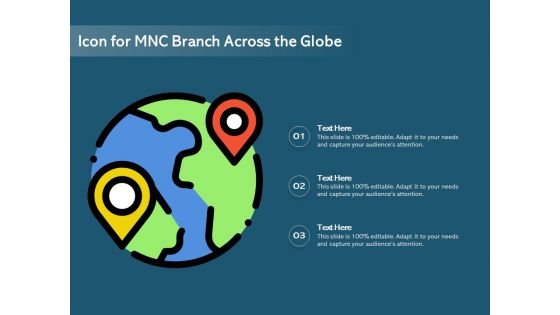 Icon For MNC Branch Across The Globe Ppt PowerPoint Presentation Gallery Clipart Images PDF