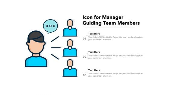 Icon For Manager Guiding Team Members Ppt PowerPoint Presentation Gallery Graphics PDF