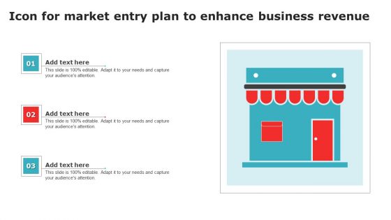 Icon For Market Entry Plan To Enhance Business Revenue Background PDF