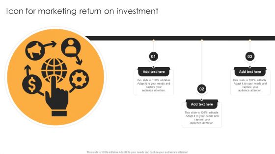 Icon For Marketing Return On Investment Themes PDF