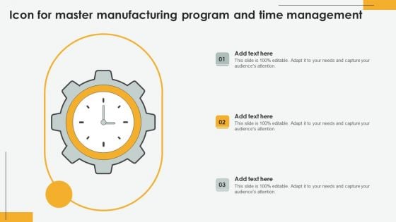 Icon For Master Manufacturing Program And Time Management Elements PDF