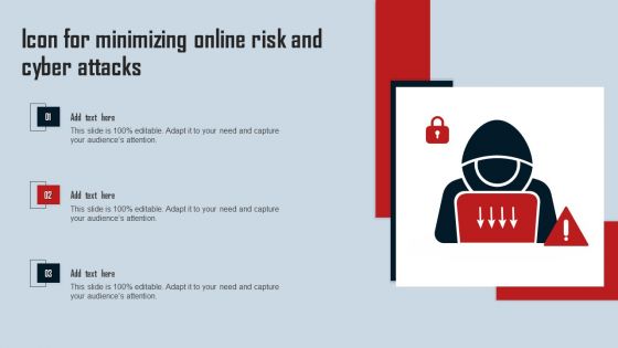 Icon For Minimizing Online Risk And Cyber Attacks Mockup PDF