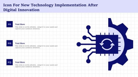 Icon For New Technology Implementation After Digital Innovation Portrait PDF