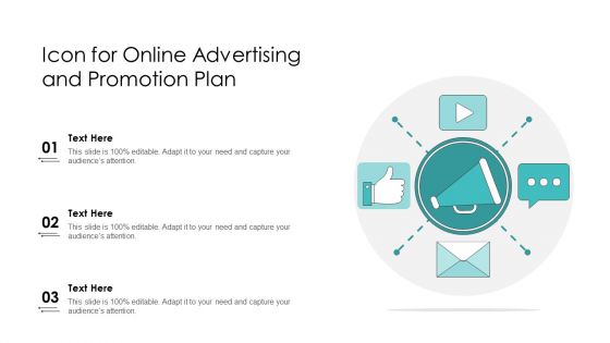 Icon For Online Advertising And Promotion Plan Ppt PowerPoint Presentation Portfolio Introduction PDF