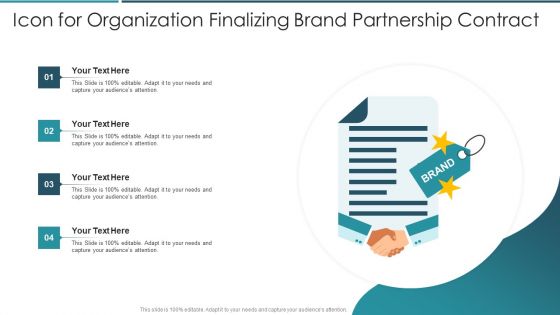 Icon For Organization Finalizing Brand Partnership Contract Structure PDF