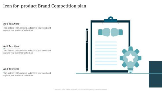 Icon For Product Brand Competition Plan Ppt Ideas Slides PDF