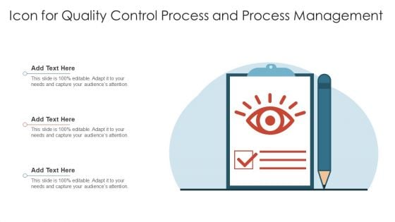 Icon For Quality Control Process And Process Management Rules PDF