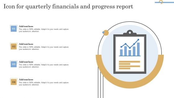 Icon For Quarterly Financials And Progress Report Microsoft PDF