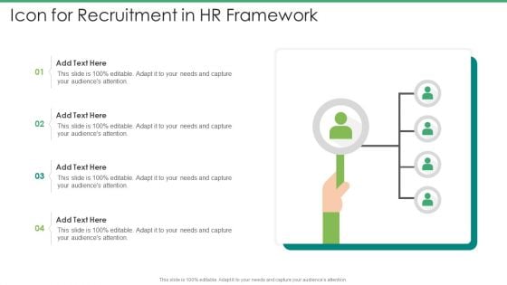 Icon For Recruitment In HR Framework Pictures PDF