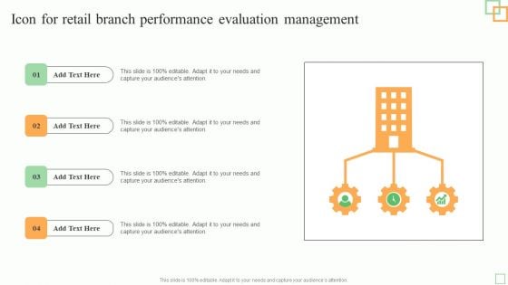 Icon For Retail Branch Performance Evaluation Management Diagrams PDF