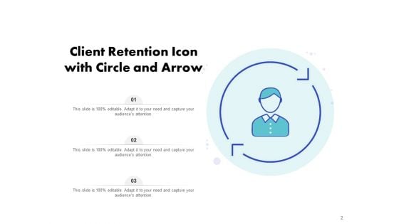 Icon For Retaining Customer Circle Arrow Document Employee Retention Ppt PowerPoint Presentation Complete Deck