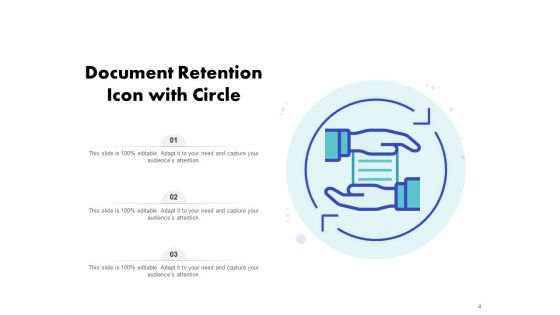 Icon For Retaining Customer Circle Arrow Document Employee Retention Ppt PowerPoint Presentation Complete Deck