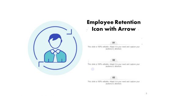 Icon For Retaining Customer Circle Arrow Document Employee Retention Ppt PowerPoint Presentation Complete Deck