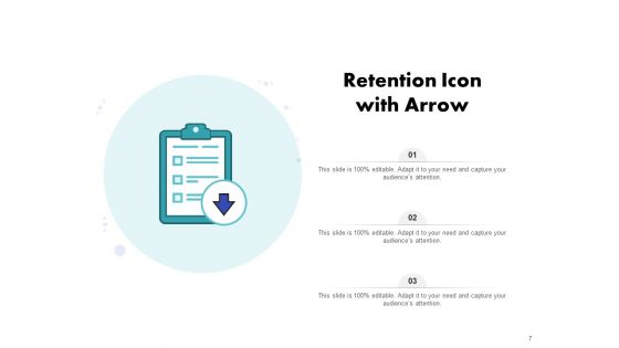 Icon For Retaining Customer Circle Arrow Document Employee Retention Ppt PowerPoint Presentation Complete Deck