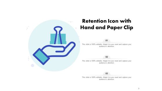 Icon For Retaining Customer Circle Arrow Document Employee Retention Ppt PowerPoint Presentation Complete Deck