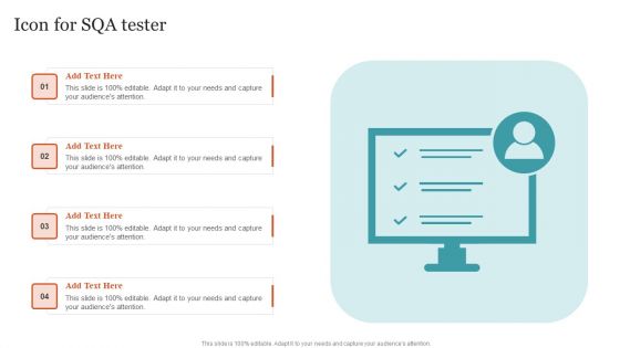 Icon For SQA Tester Ppt PowerPoint Presentation File Ideas PDF