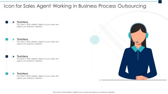 Icon For Sales Agent Working In Business Process Outsourcing Formats PDF