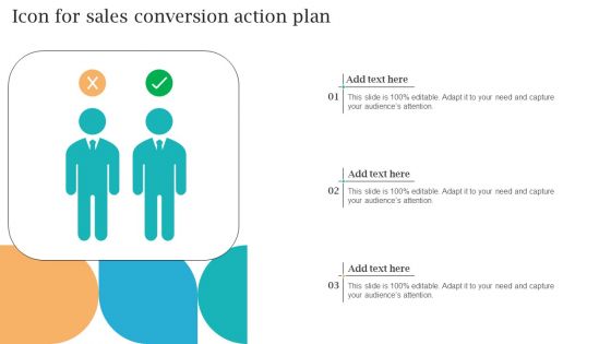 Icon For Sales Conversion Action Plan Brochure PDF