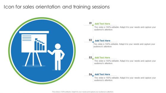 Icon For Sales Orientation And Training Sessions Information PDF