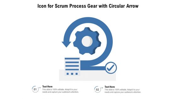 Icon For Scrum Process Gear With Circular Arrow Ppt PowerPoint Presentation Graphics PDF