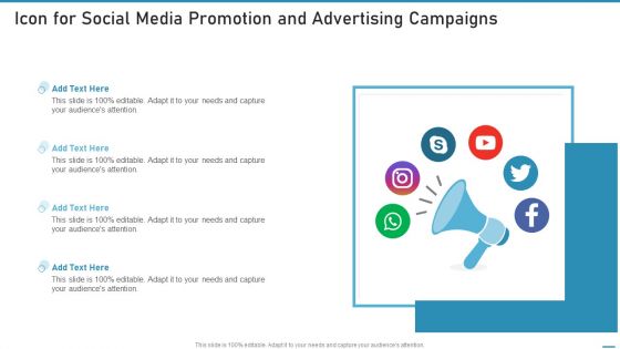 Icon For Social Media Promotion And Advertising Campaigns Template PDF