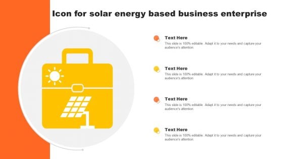 Icon For Solar Energy Based Business Enterprise Information PDF