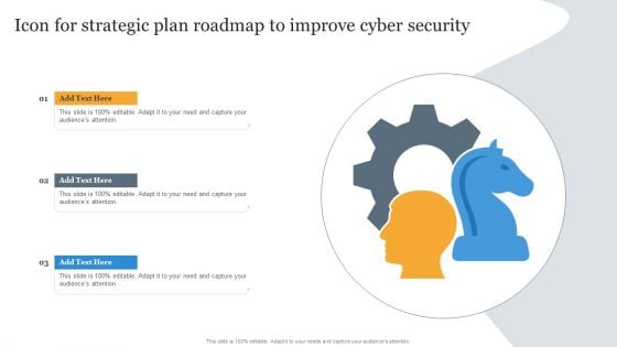 Icon For Strategic Plan Roadmap To Improve Cyber Security Clipart PDF