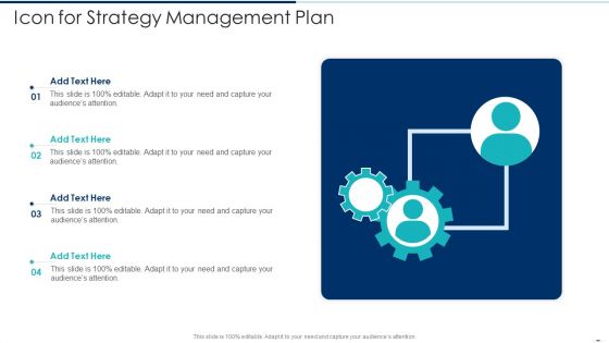 Icon For Strategy Management Plan Ppt PowerPoint Presentation File Gridlines PDF