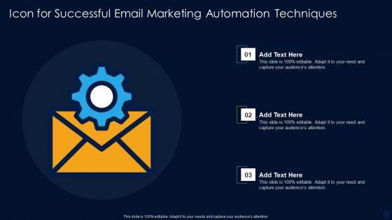 Icon For Successful Email Marketing Automation Techniques Ppt PowerPoint Presentation Icon Infographic Template PDF