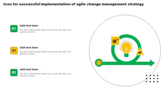 Icon For Successful Implementation Of Agile Change Management Strategy Download PDF