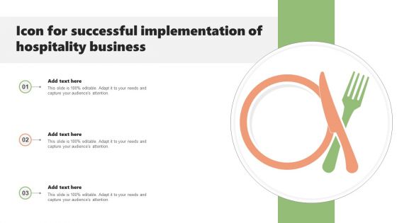 Icon For Successful Implementation Of Hospitality Business Demonstration PDF