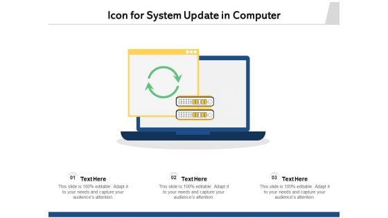 Icon For System Update In Computer Ppt PowerPoint Presentation Gallery Model PDF