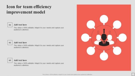 Icon For Team Efficiency Improvement Model Slides PDF