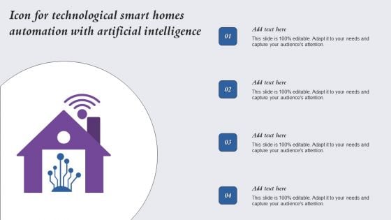 Icon For Technological Smart Homes Automation With Artificial Intelligence Mockup PDF