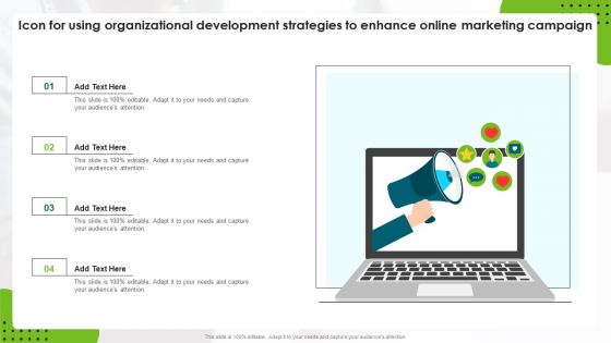 Icon For Using Organizational Development Strategies To Enhance Online Marketing Campaign Mockup PDF